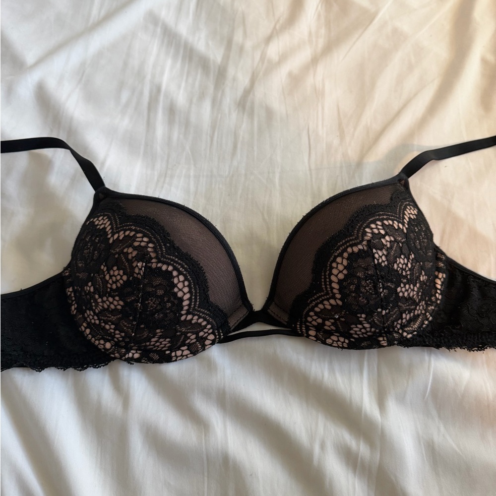 Super Pushup Black Lace Bra